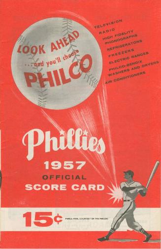 Brooklyn Dodgers versus Philadelphia Phillies scorecard, 1957