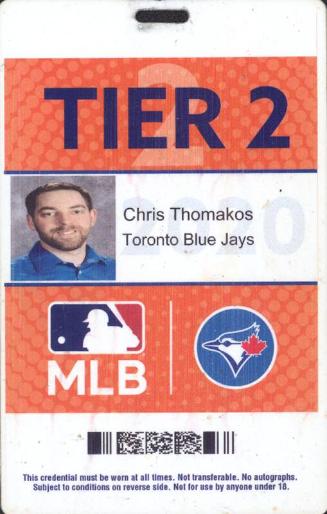 Toronto Blue Jays Tier 2 Employee credential, 2020