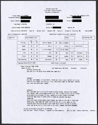 Jed Hansen scouting report, 1994 February 14
