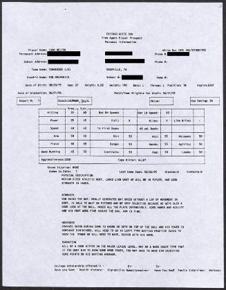 Todd Helton scouting report, 1995 February 26