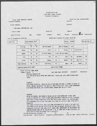 Geoff Jenkins scouting report, 1995 February 18