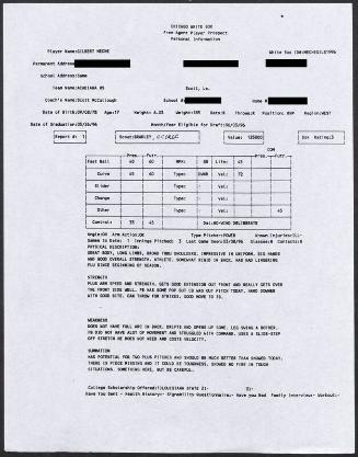 Gil Meche scouting report, 1996 March 08