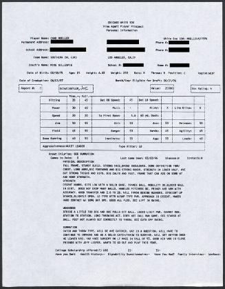 Chad Moeller scouting report, 1996 March 03