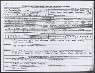 Bob Patterson scouting report, 1990 September 16