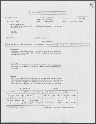 Dante Powell scouting report, 1995 October 01
