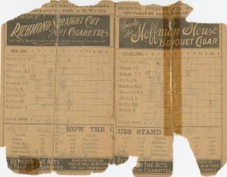 Philadelphia Phillies versus New York Giants scorecard, 1893 August 12