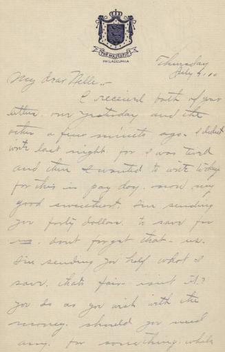 Letter from Roxey Roach to Nelle Stewart, 1910 July 07