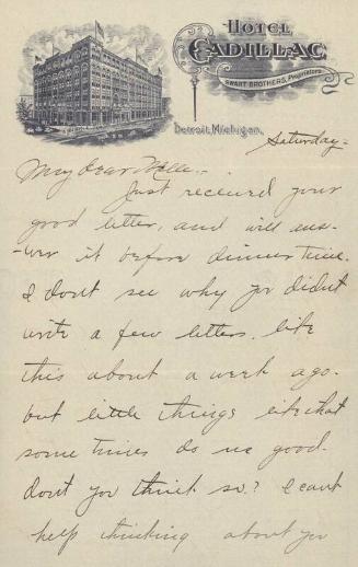 Letter from Roxey Roach to Nelle Stewart, 1910 August 06