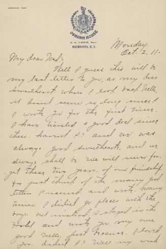 Letter from Roxey Roach to Nelle Stewart, 1911 October 02
