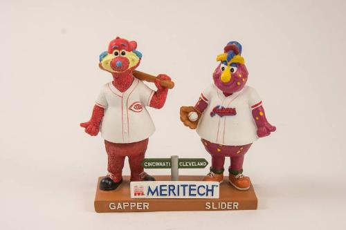 Cincinnati Reds and Cleveland Indians Mascots Gapper and Slider dual bobblehead