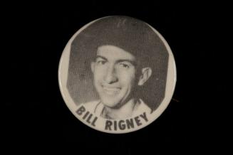 Bill Rigney pinback button, undated