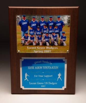 Hank Aaron Locust Grove Dodgers plaque, 2007