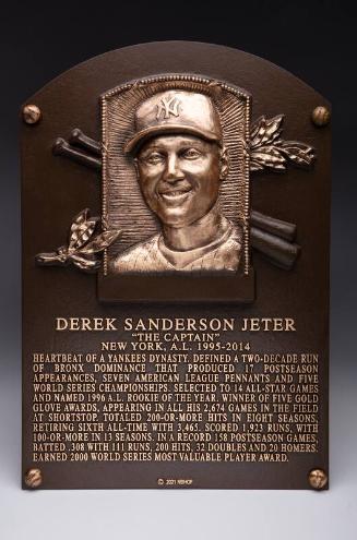 Derek Jeter Hall of Fame Induction plaque, 2021