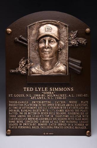 Ted Simmons Hall of Fame Induction plaque, 2021