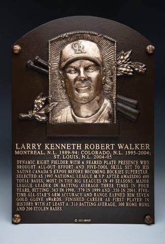 Larry Walker Hall of Fame Induction plaque, 2021