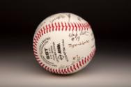 Tesuque Pueblo Autographed ball, 2021 July 04