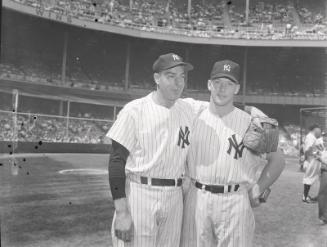 Joe DiMaggio and Mickey Mantle negative, 1951
