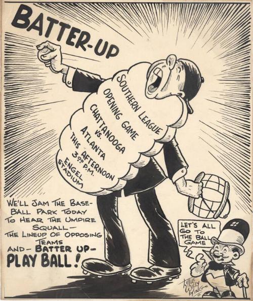 Batter-Up - Play Ball! cartoon, undated
