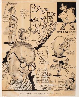 Joe Engel's 25th Year in Chattanooga cartoon, 1955