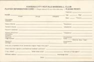 Kansas City Royals Player Information and Scouting report card, 1971