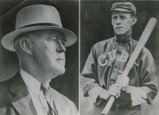 Johnny Evers Dual photograph, 1913 and circa 1942