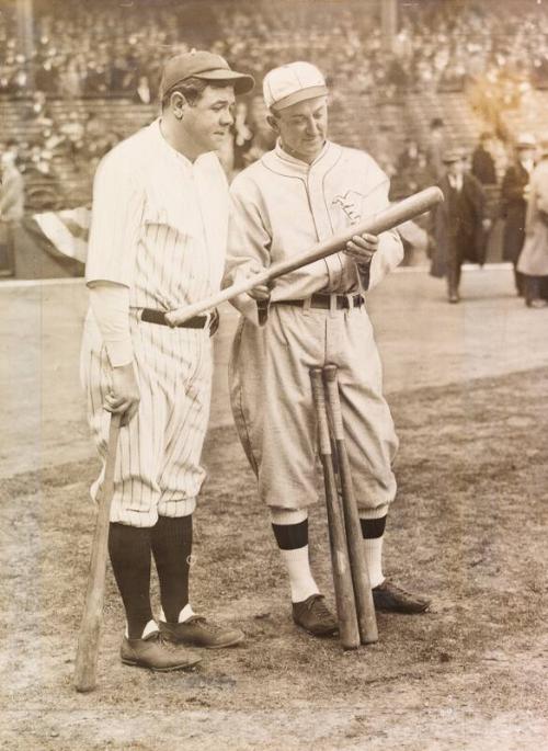 Babe Ruth and Ty Cobb photograph, between 1927 and 1928