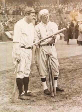 Babe Ruth and Ty Cobb photograph, between 1927 and 1928