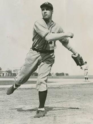 Bob Feller Pitching photograph, 1942 April 03