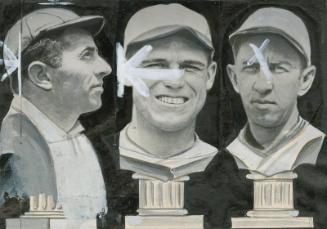 Willie Keeler, George Sisler, and Eddie Collins Busts photograph, circa 1939