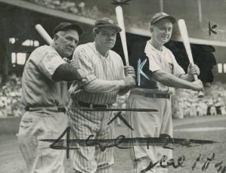 Tris Speaker, Babe Ruth, and Ty Cobb photograph, 1941 July 29