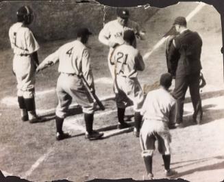 Babe Ruth Crossing Home Plate photograph, 1932 October 01
