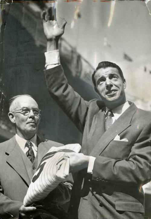 Joe DiMaggio Waving photograph, 1952