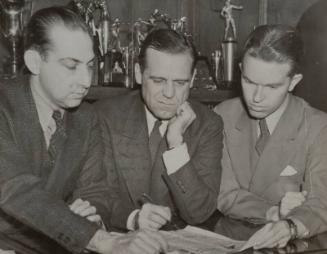 George Sisler, Ray Dumont, and Mickey O'Connell photograph, 1939 January 28