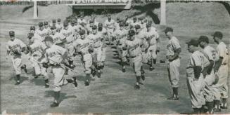 Brooklyn Dodgers running photograph, between 1950 and 1955