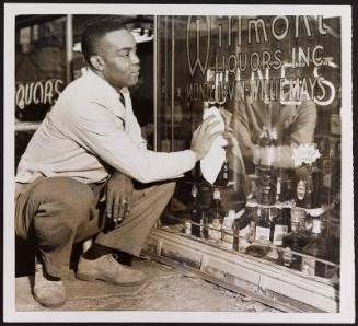 Monte Irvin Polishing Window photograph, 1954 November