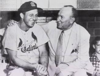 Ty Cobb and Stan Musial photograph, 1957 July 22