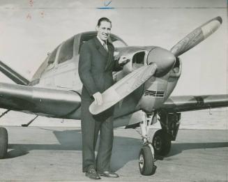 Bob Feller and Airplane photograph, 1947 January 11