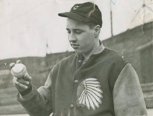 Bob Feller Showing Curveball Grip photograph, 1937 January 28
