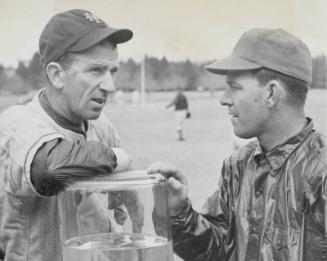 Mel Ott and Carl Hubbell photograph, 1945 March 12