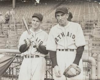 Mel Ott and Carl Hubbell photograph, probably 1933