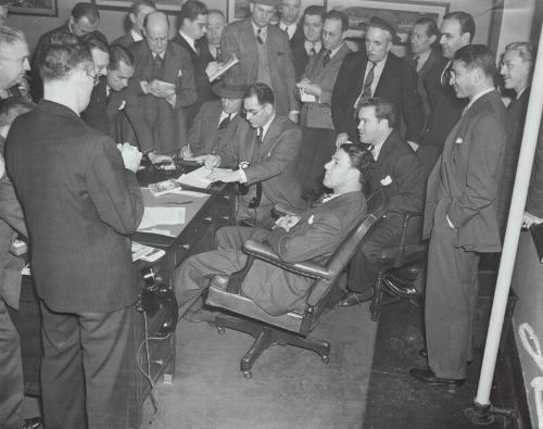 Mel Ott with Group photograph, possibly 1941