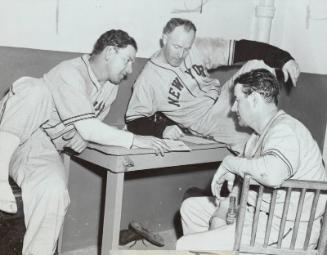 Mel Ott, Red Kress, and Bubber Jonnard photograph, 1946 February 14