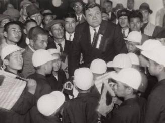 Babe Ruth and Group of Fans photograph, undated