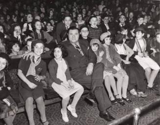 Babe Ruth and Children in a Theater photograph, 1936 December 23