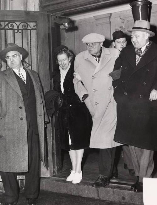 Babe Ruth Leaving Hospital photograph, 1947 February 15