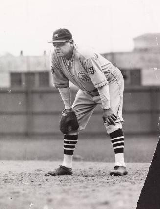 Babe Ruth Playing Exhibition Game photograph, undated