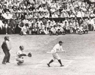 Babe Ruth Batting at Exhibition Game photograph, probably 1942