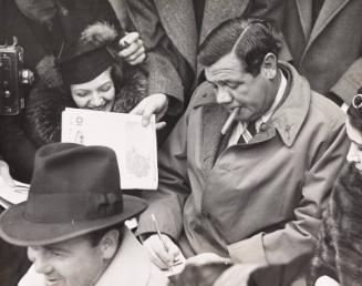 Babe Ruth Signing Autograph photograph, 1936 September
