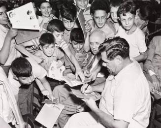 Babe Ruth Signing Autographs photograph, 1944 August 07