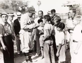 Babe Ruth Signing Autographs for Fans photograph, 1935 March 20